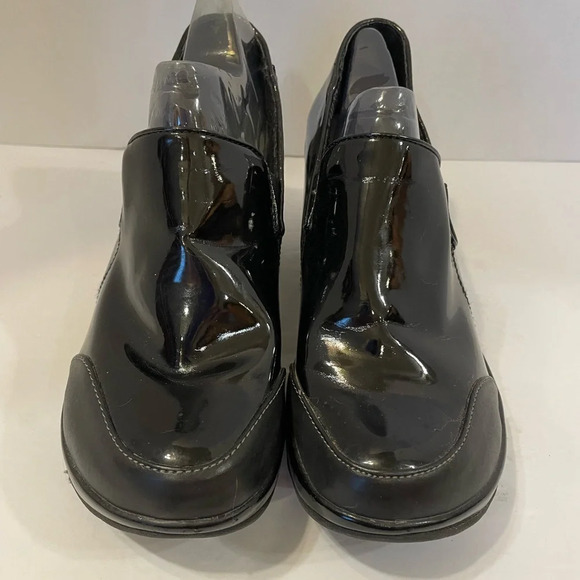 J-41 Black Patent Vegan Leather Mules Shoes Size 9 M - Picture 1 of 10